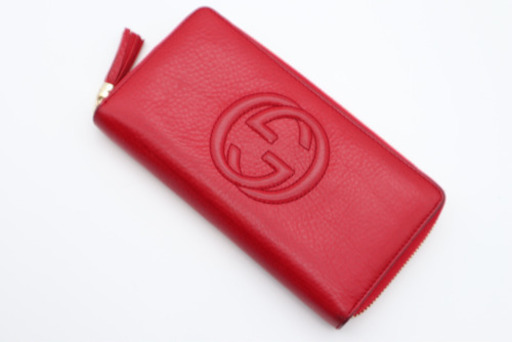 《GUCCI/ソーホー インターロッキングG 長財布》ABランク レッド 美品