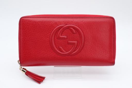 《GUCCI/ソーホー インターロッキングG 長財布》ABランク レッド 美品