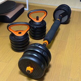 【4in1】 可変式ダンベル バーベル ケトルベル プッシュアッ...