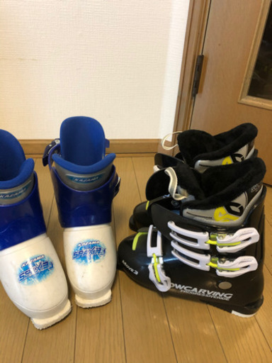 SNOWCARVING スキー　SALOMON ストック　SNOWCARVING スキー靴　小学生　セット