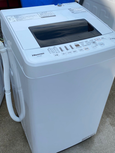 2019年製❗ハイセンス 4．5kg全自動洗濯機 エディオンオリジナル ホワイト HW-E4502(0930c)