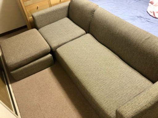 ソファ 3人掛け オットマン付き