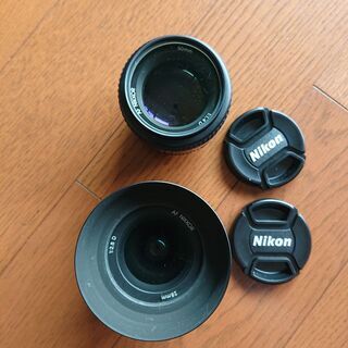 ニコンのレンズ　50mmと28mm