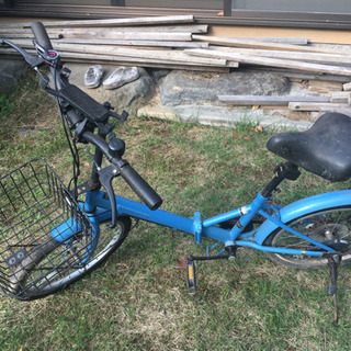 6段ギア折り畳み自転車カゴ付き　スマホホルダー　ライト