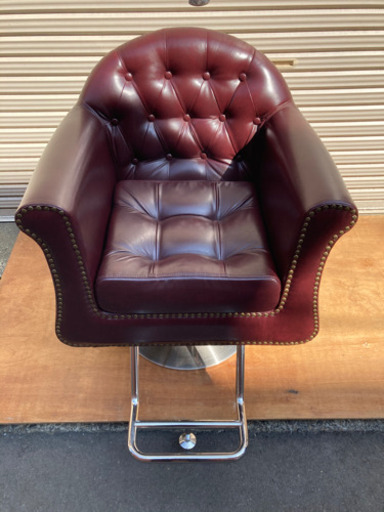 【①【中古】ビューティーガレージ　スタイリングチェア『MASSIMO（マッシモ）茶』
