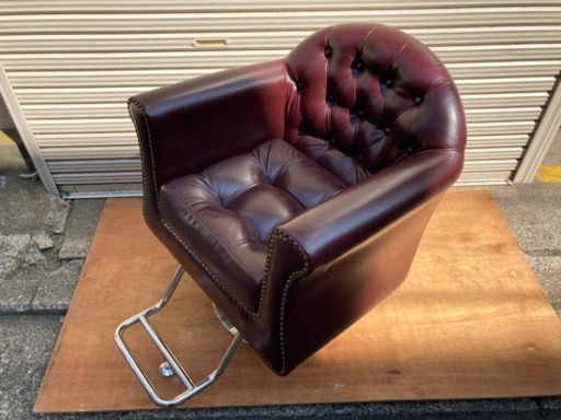  【①【中古】ビューティーガレージ　スタイリングチェア『MASSIMO（マッシモ）茶』