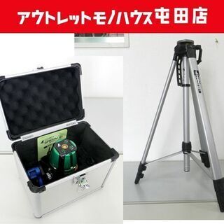 使用感少 シンワ測定 レーザー墨出器 レーザーロボ グリーン Neo 21 BRIGHT 縦・横・地墨 78274 三脚（76629）セット