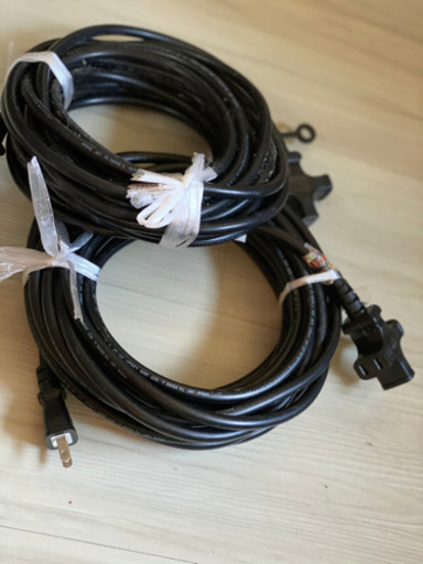 3口電源延長ケーブル10m×2本
