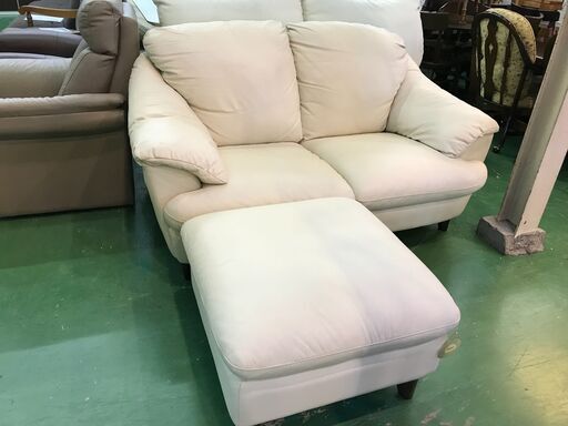 Italsofa　イタルソファ　2人掛総本革ソファ+オットマン