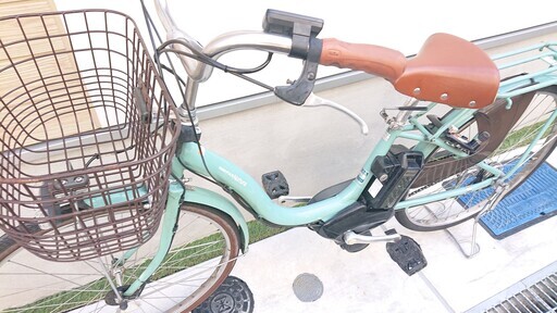 ?美車?バッテリーほぼ新品！?ヤマハ　パスナチュラ　8.7Ah　エメラルドグリーン　26インチ　 電動自転車　電動アシスト自転車　10