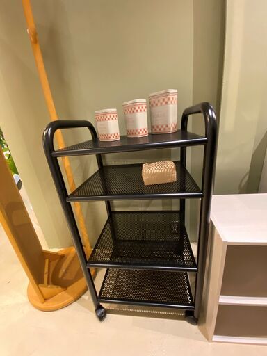 ワゴン イノベーター キッチンワゴン 収納棚 黒 中古品