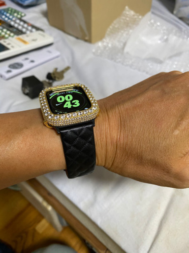 2本セット Apple Watch Series 4 5 6 SE CZジルコニア ゴールド キュービックジルコニア 本体なし アップ