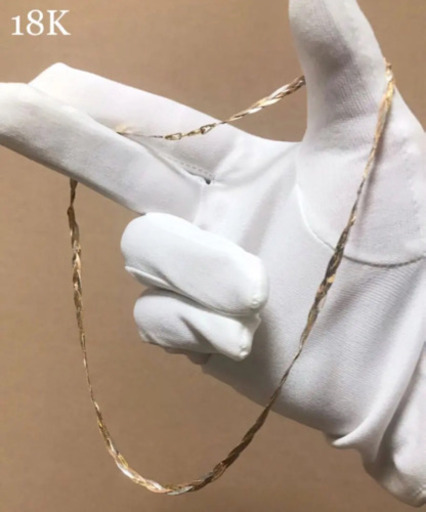 18K 3連デザインネックレス K18WG/K18PG/K18YG 40cm