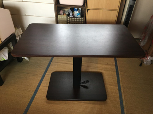 中古 昇降式 テーブル 50×90 ブラウン