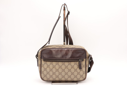 《GUCCI/ショルダーバッグ GG PVC》 Bランク ブラウン ベージュ