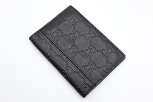《GUCCI/グッチシマ カードケース》ABランク 146230 ブラック 美品
