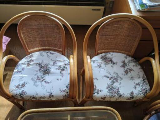 籐　家具　テーブル椅子セット
