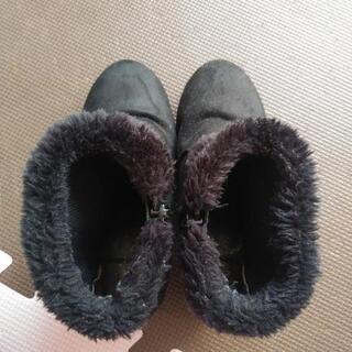 女の子ブーツ19cm　リボン付き　ブラックの画像