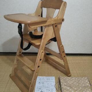 高さが変えられる木製ベビーハイ・ローチェア（澤田木工所）