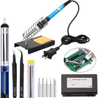 【新品】はんだごてセット 温度調節可(200～450℃)ハンダゴ...