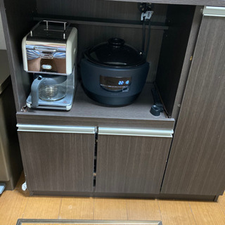 家電収納キッチンボード ダークウォルナット ニトリ
