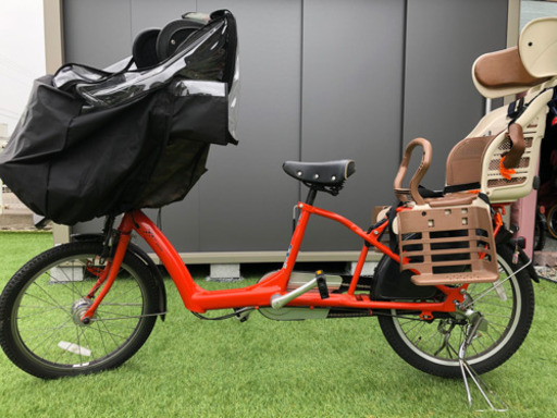 3人乗り自転車　ブリジストン　アンジェリーノ　オレンジ　車庫保管