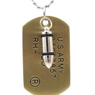 US ARMY 米軍 DOG TAG ドッグタグ ネックレス ゴールドの画像