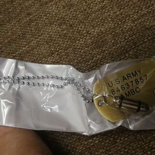 US ARMY 米軍 DOG TAG ドッグタグ ネックレス ゴールドの画像