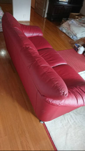 ３人掛けソファ ワインレッド色※商品は保管場所※?自社配送時?代引き可?※現金、クレジット、スマホ決済対応※