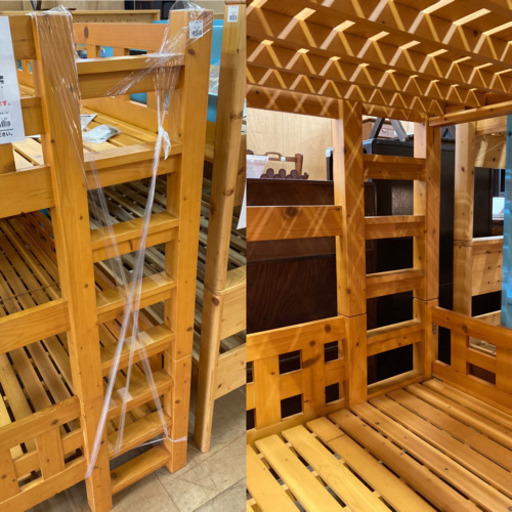 +【店舗同時販売中】太平産業　木製二段ベッド　問合わせ番号：153-007502-002