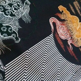 和装　喪服　羽織物　帯　＋着物端切れの画像