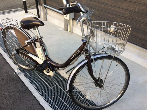 地域限定　ブリヂストン　アシスタ　新基準　子供乗せ　8,1AH　茶　ナチュラ　ビビ　神戸市　電動自転車