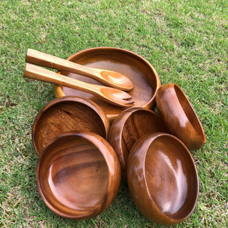 ウッドディッシュ8点セット　未使用品 木製食器 サラダボール