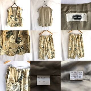 Vintage ヴィンテージ  セットアップ ベストスーツ 総柄 花柄 の画像