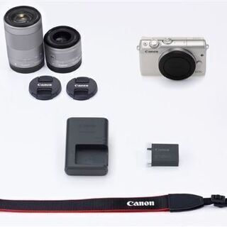 Canonミラーレス一眼カメラ EOS M100ダブルズームキットホワイト