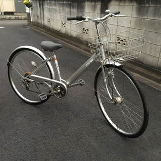 自転車 大人用 27インチ（6段ギア）ペダル・鍵 新品交換済 オートライト