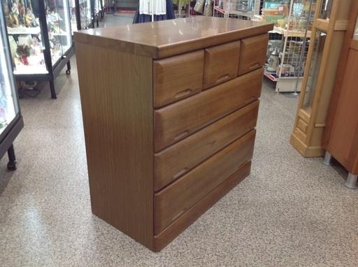 ダークブラウン 木製 4段チェスト 【9652100】