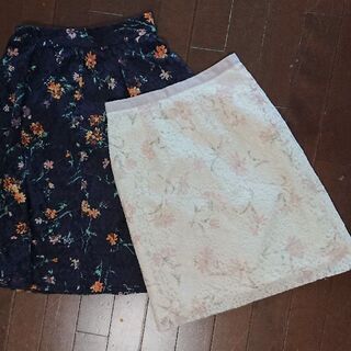 送料無料＆美品綺麗☆2着組パターンフィオナ レーススカート Sサイズ