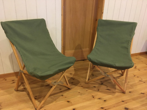 Dulton(ダルトン)Wooden beach chair Olive 2脚