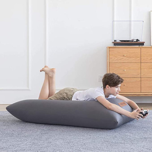 ビーズソファー ビーズクッション 人をダメにするソファ (130*70CM, ダークグレー)
