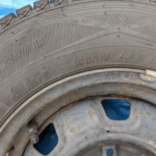 2018年スタットレスタイヤ　トヨタサクシードバン（H16UL）　タイヤ＆スチールホイール　4本SET 165R13-LT6PRの画像