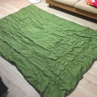 こたつ布団 濃茶とグリーン リバーシブル仕様 100円の画像