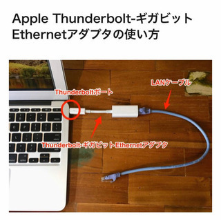 Apple Thunderbolt ギガビット　Ethernet アダプタ　純正の画像