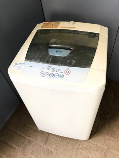 【激安】LG エルジー 4.8㌔ 全自動洗濯機 除菌・洗浄済　給水・排水ホース付き
