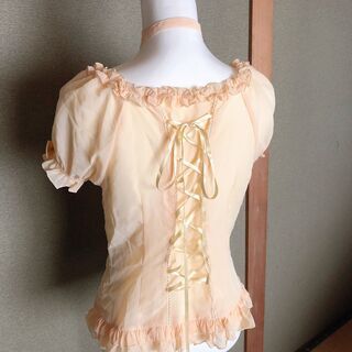 【取引済】【美品】フリルシースルーブラウスの画像