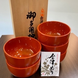 店頭販売済　★ 会津塗 御多用椀5組 ★