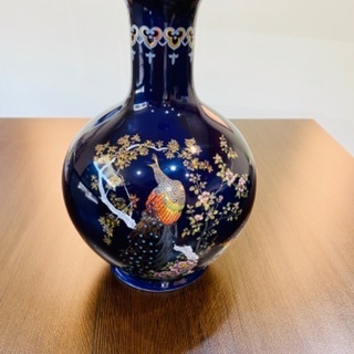 店頭販売済　★ 仙木 花鳥図花瓶・花器 ★