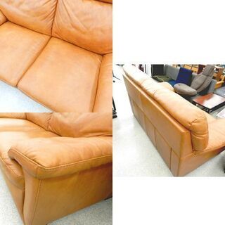 本革ソファ 2.5人掛け 幅175㎝ レザー ブラウン系 ☆ 札幌市 北