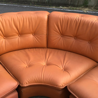 中古　応接ソファー5点セット　キャメルの画像