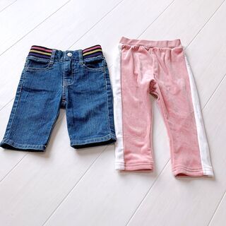 女の子パンツ・デニム・レギンスセット 80cm 5枚セット 女の子 ベビー キッズ 子供服 まとめ売り セット売り 北見 網走 遠軽 紋別 美幌 弟子屈 道東方面の方いかがですか？ の画像